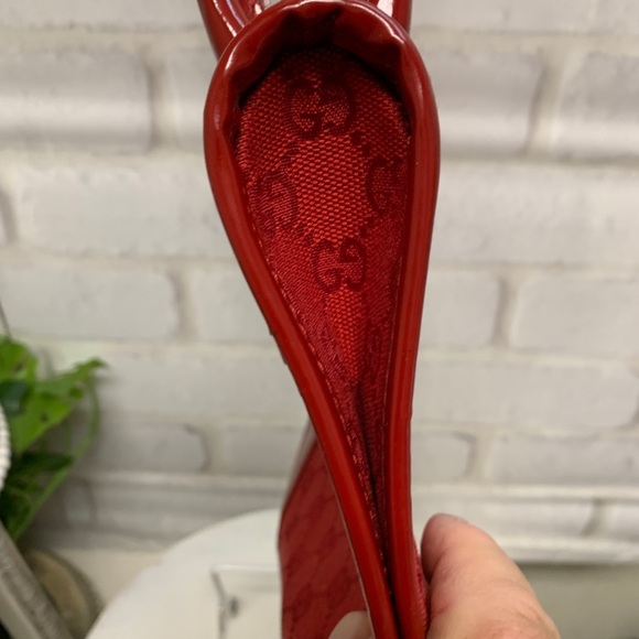 ⭐ Gucci Tote Bag Red Leather and Canvas 412819 - Picture 7 of 11